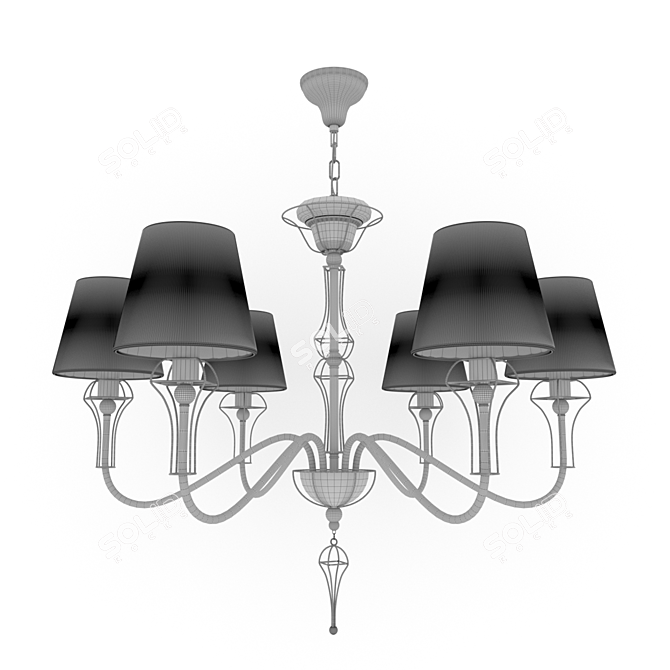 Modern White Frame Chandelier 3D model image 3