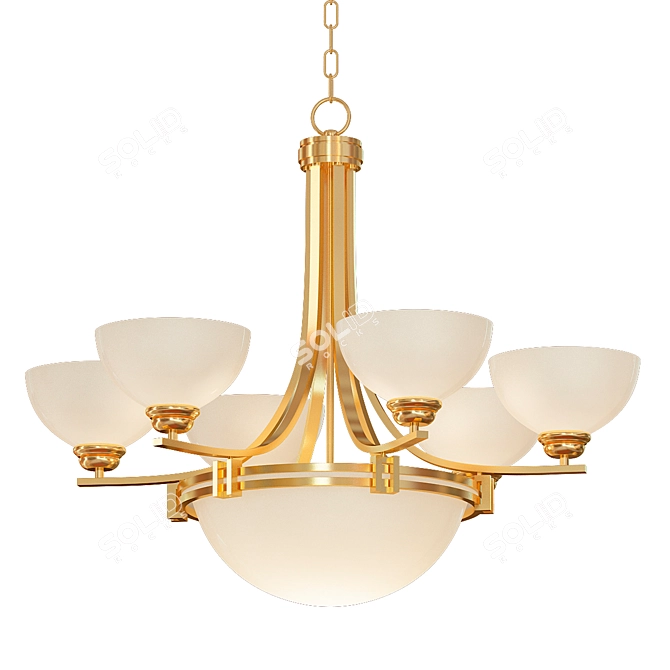 Transitional Elegance Foyer Chandelier 3D model image 1