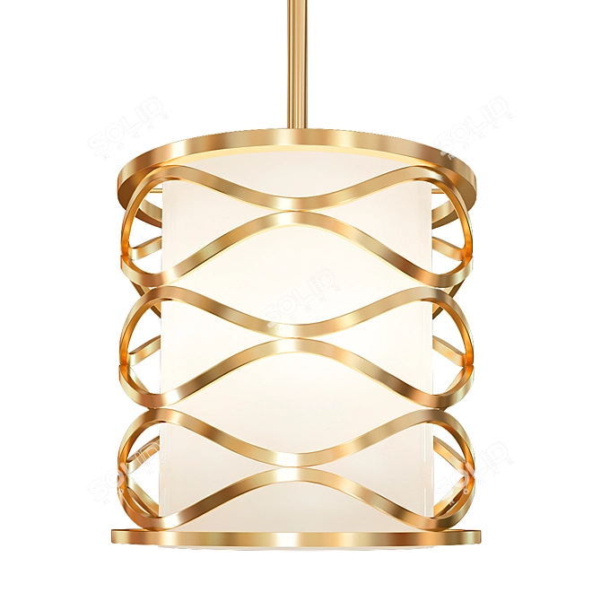 Austen Gold Pendant Light: Elegant Illumination 3D model image 1