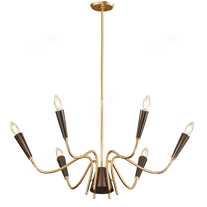 Sleek Euro Savvy Chandelier 3D model image 1