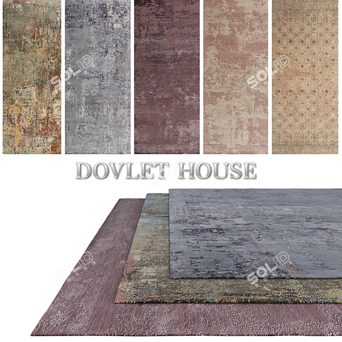 Luxury Collection: DOVLET HOUSE Carpets (5pcs) 3D model image 1