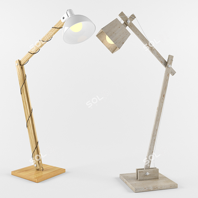 Nordic Height: 155cm Lamp 3D model image 1