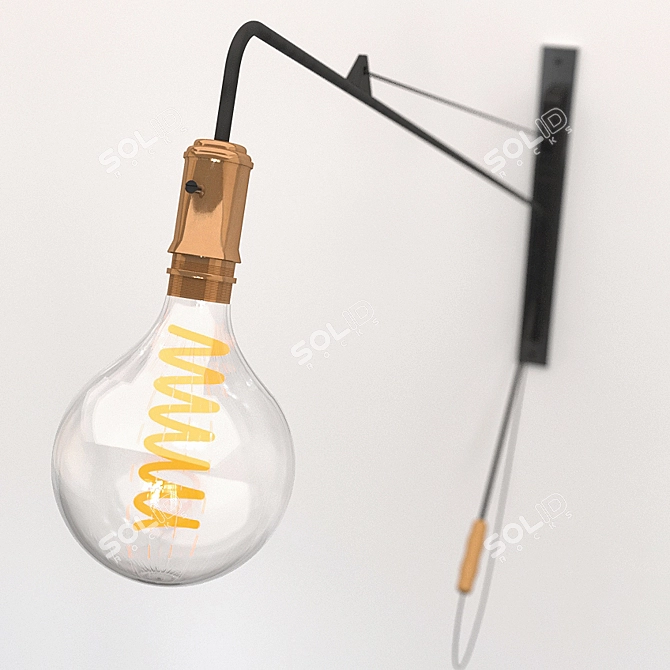 Sleek Toranj Wall Lamp: Industrial Design Perfect for Cafes 3D model image 2