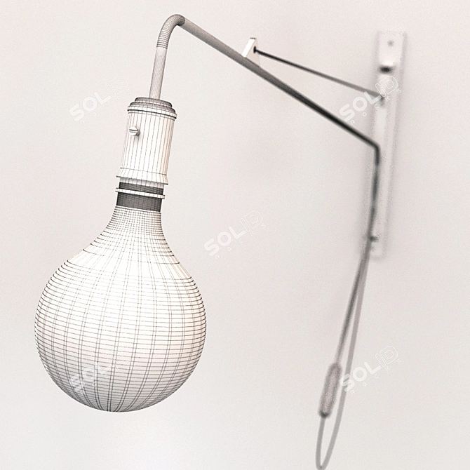 Sleek Toranj Wall Lamp: Industrial Design Perfect for Cafes 3D model image 3