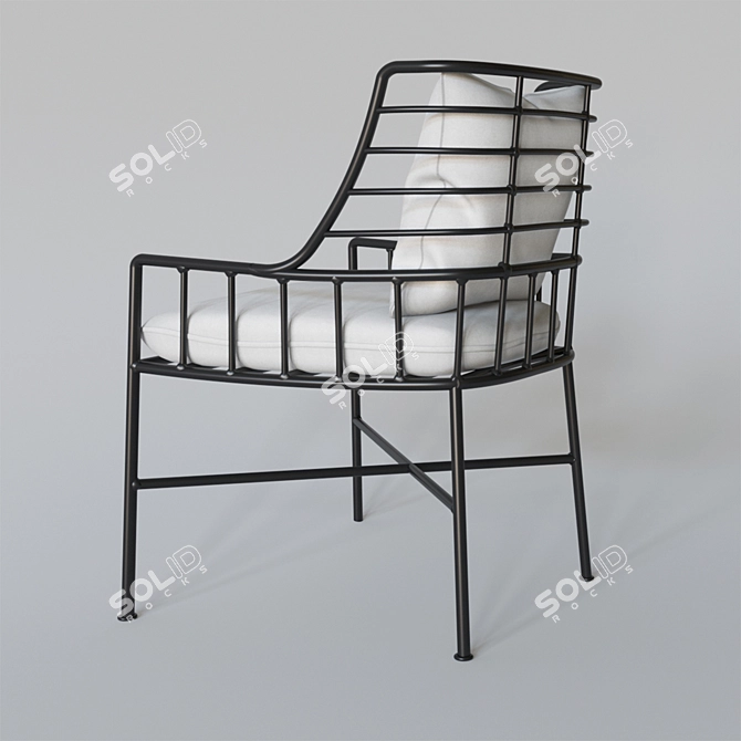 Sleek Metal Chair 3D model image 2