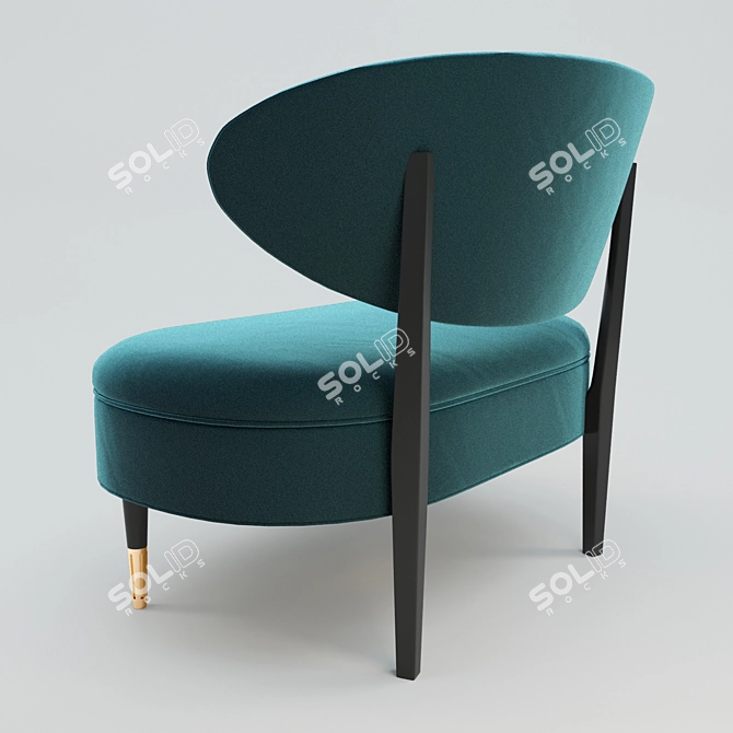 Modern Channel Back Chair 3D model image 2