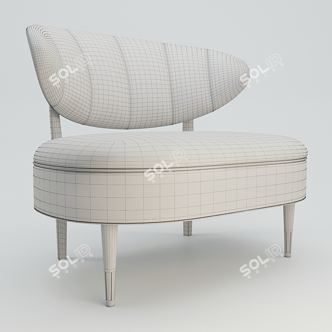 Modern Channel Back Chair 3D model image 3