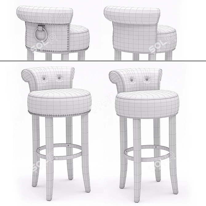 Elegant Eichholtz Sophia Loren Bar Stool 3D model image 3