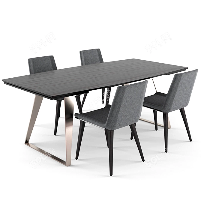 Echoes Dining Table: Stylish & Spacious 3D model image 1