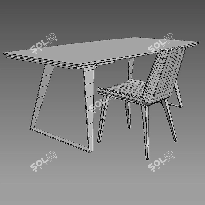 Echoes Dining Table: Stylish & Spacious 3D model image 3