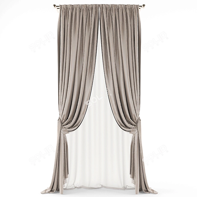 Modern Style Curtains 3D model image 1