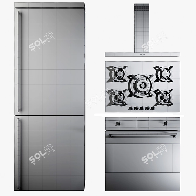 Sleek Kitchen Appliances Smeg 3D model image 3
