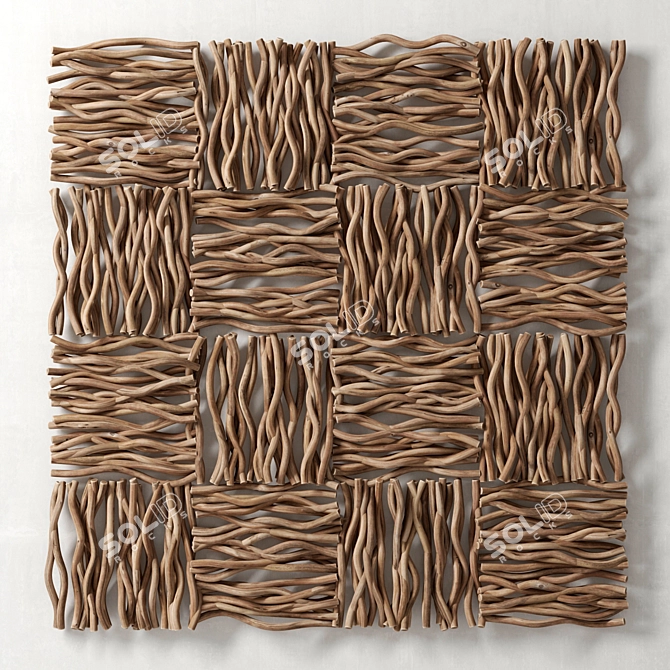 3D Branch Decor Panel - Eco-Friendly Wall Art 3D model image 1