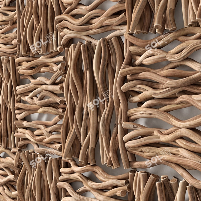  3D Branch Decor Panel - Eco-Friendly Wall Art 3D model image 2