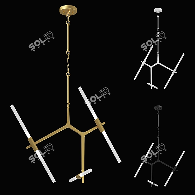 Struttura Lightstar Chandelier - Sleek and Modern Lighting Solution 3D model image 1