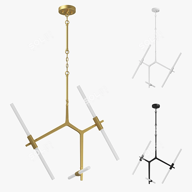 Struttura Lightstar Chandelier - Sleek and Modern Lighting Solution 3D model image 2