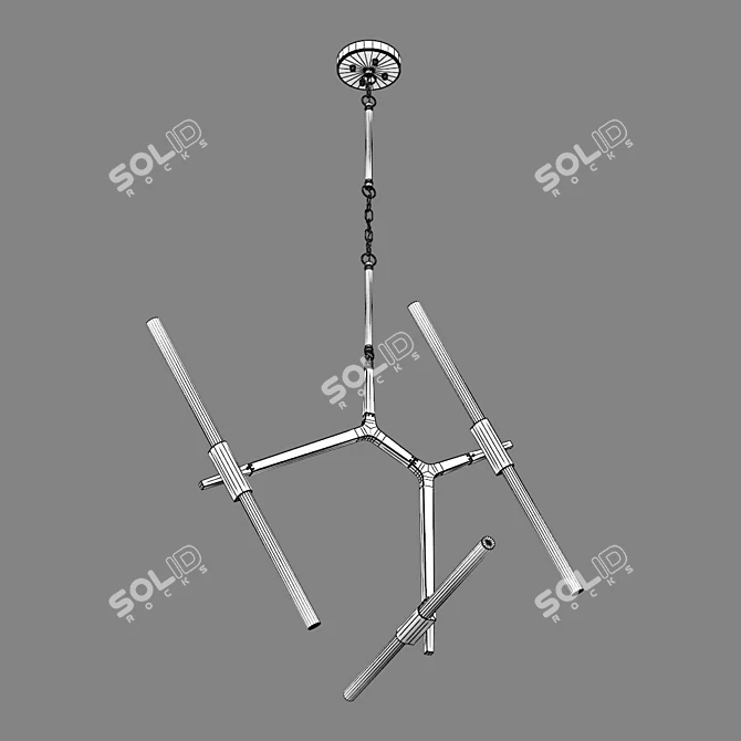 Struttura Lightstar Chandelier - Sleek and Modern Lighting Solution 3D model image 3