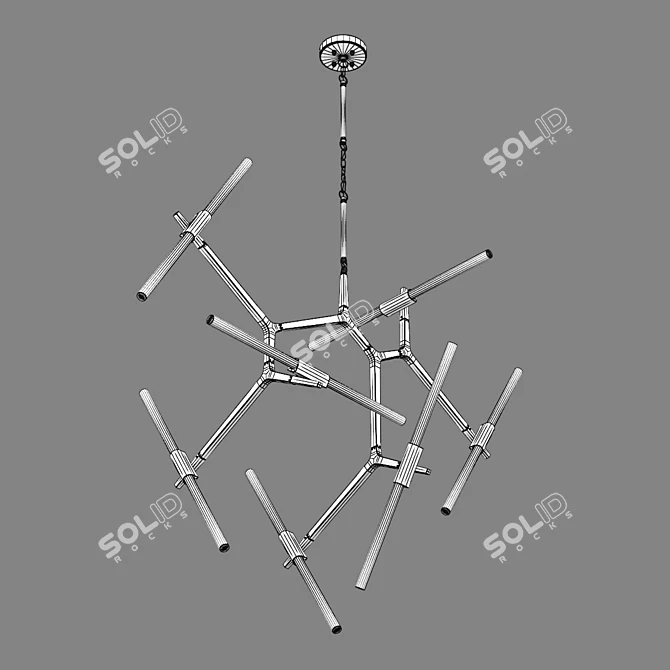 Struttura Lightstar Chandelier - Elegant 14-Light Pendant Lighting 3D model image 3