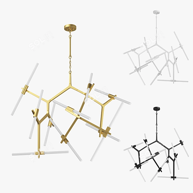 Struttura Lightstar Chandelier - Elegant Lighting Fixture with Adjustable Elements 3D model image 2