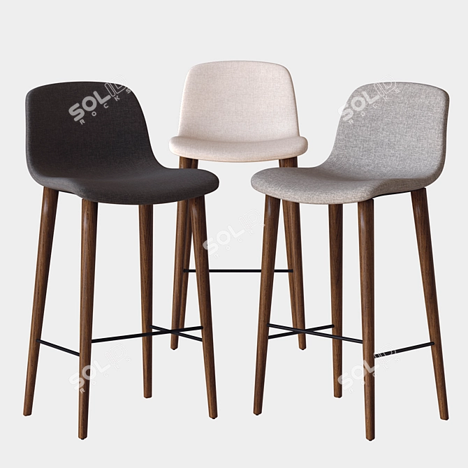 DWR BACCO Bar Stool | Sleek and Stylish Seating 3D model image 1