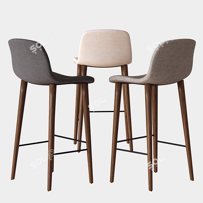 DWR BACCO Bar Stool | Sleek and Stylish Seating 3D model image 2