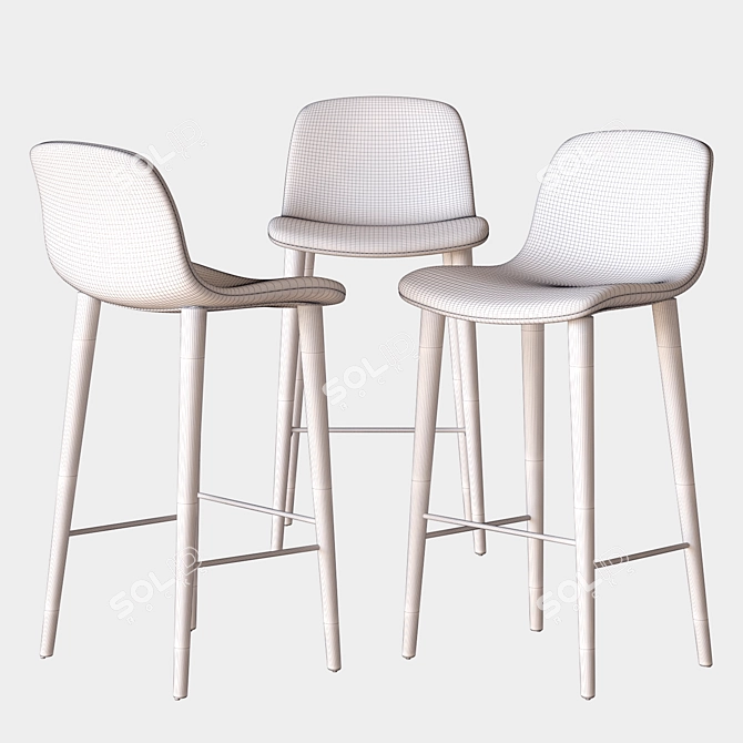 DWR BACCO Bar Stool | Sleek and Stylish Seating 3D model image 3