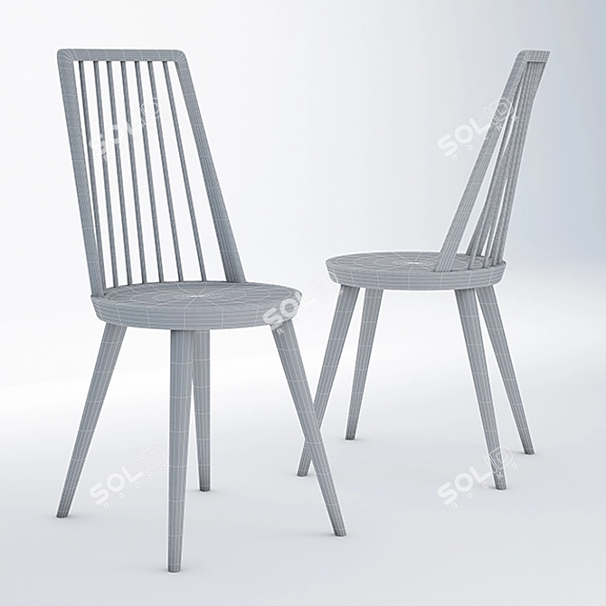 Elegant Windsor Chair: Classic Design 3D model image 3
