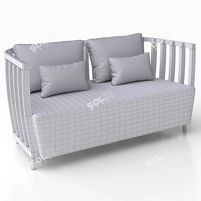 Swing Double Sofa: Elegant and Stylish 3D model image 3