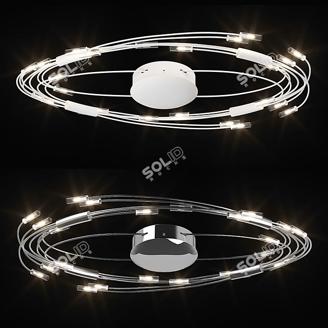 Ovale Lightstar Chandelier - Stunning Chrome or White Design 3D model image 1