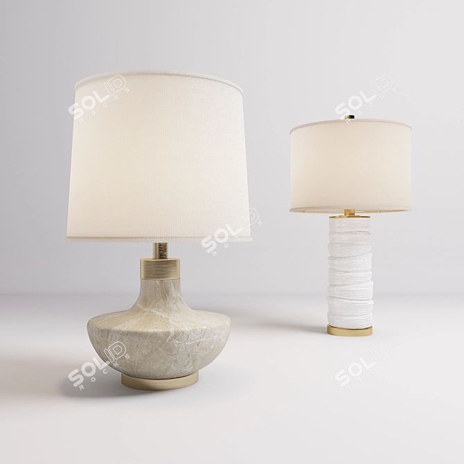 Modern Table Lamps: Uttermost 27083, 27311 3D model image 1