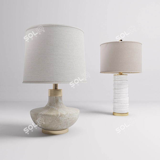 Modern Table Lamps: Uttermost 27083, 27311 3D model image 2
