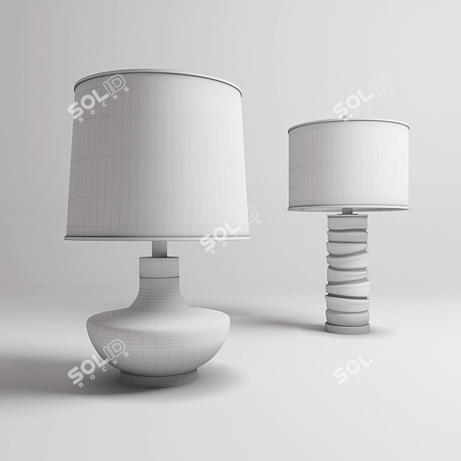 Modern Table Lamps: Uttermost 27083, 27311 3D model image 3