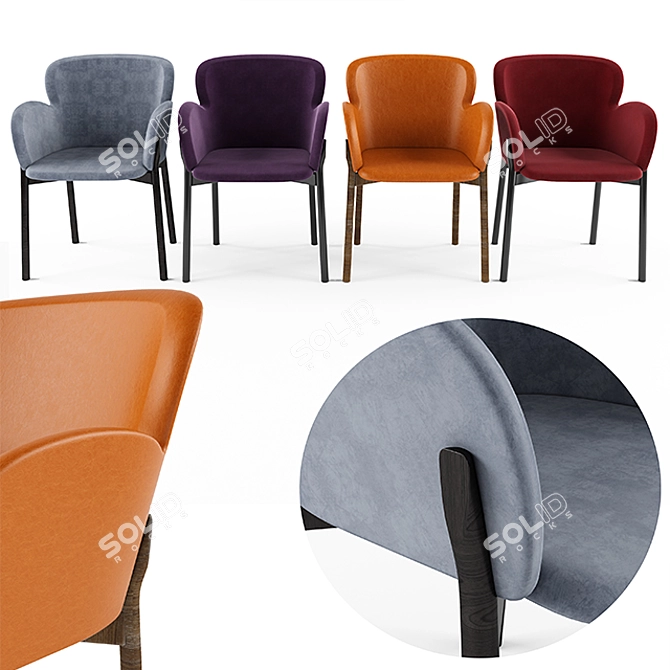 Ginger Velvet Armchair+: Luxurious and Comfortable 3D model image 1