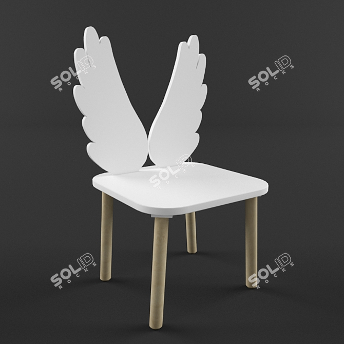 "Angel" MAVI WOOD Highchair 3D model image 1