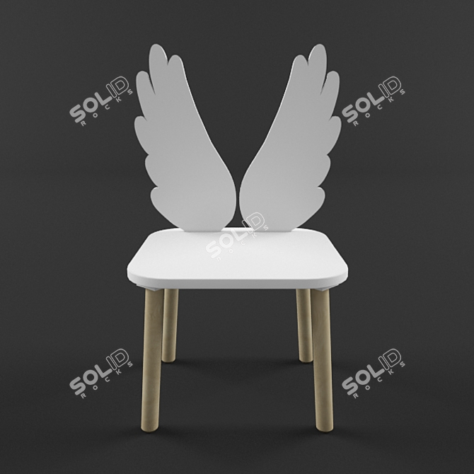 "Angel" MAVI WOOD Highchair 3D model image 2