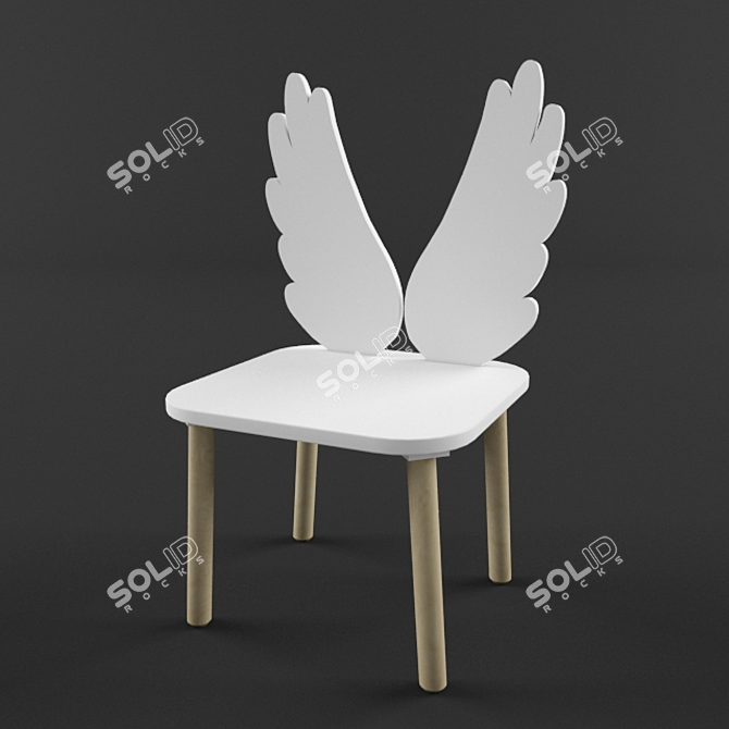 "Angel" MAVI WOOD Highchair 3D model image 3