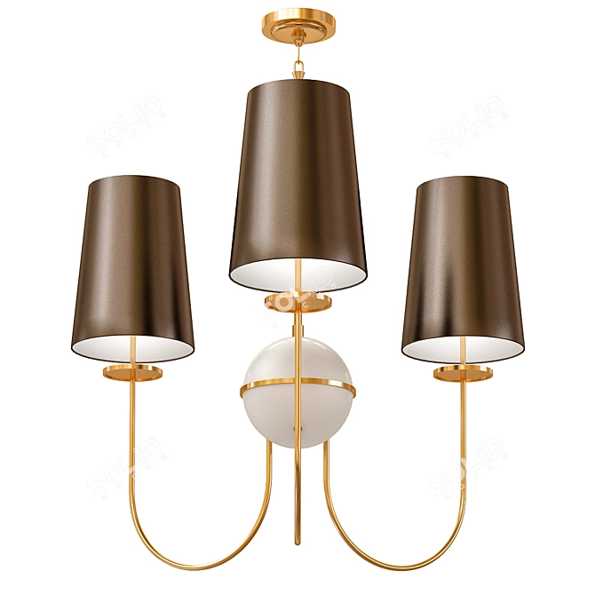 Sleek Black Robert Abbey Chandelier 3D model image 1