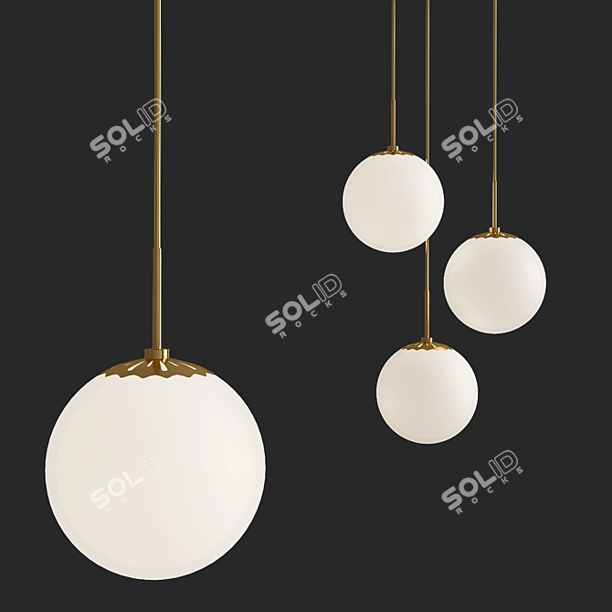 Elegant Aged Brass Mini Pendant 3D model image 1