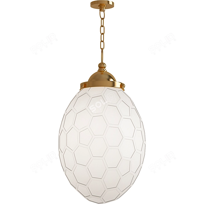 Elegant Brass Mini Pendant 3D model image 1
