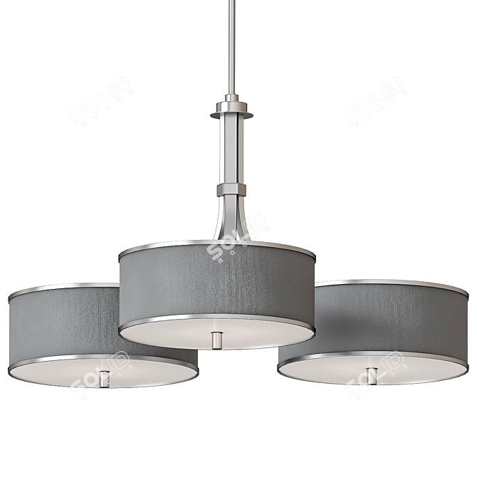 Elegant Eggplant Triple Shade Pendant 3D model image 1