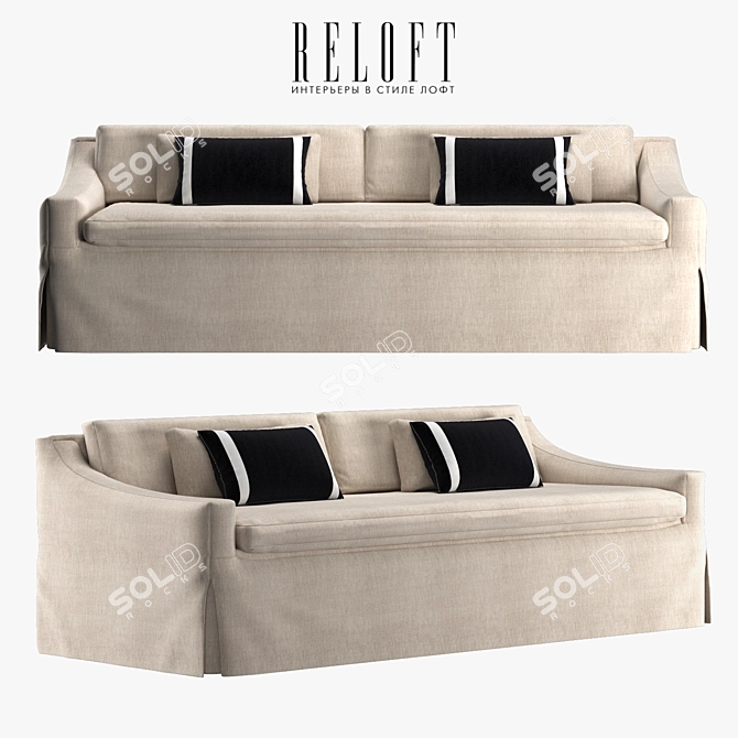 Elegant Belgian Classic Sofa - Comfortable European Style 3D model image 1