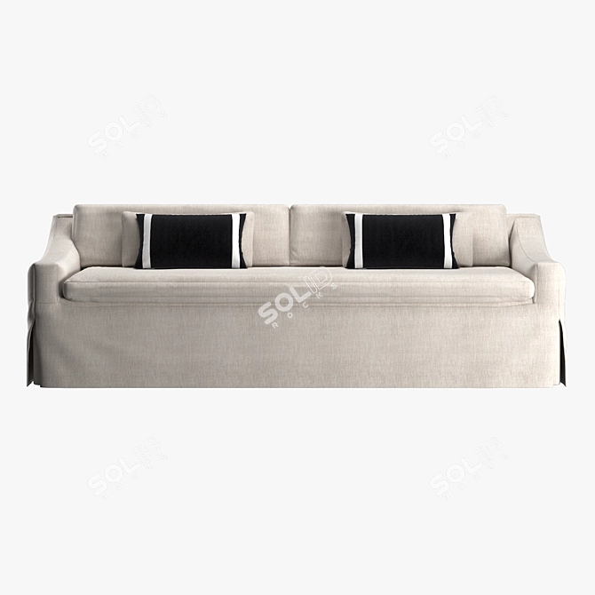 Elegant Belgian Classic Sofa - Comfortable European Style 3D model image 2