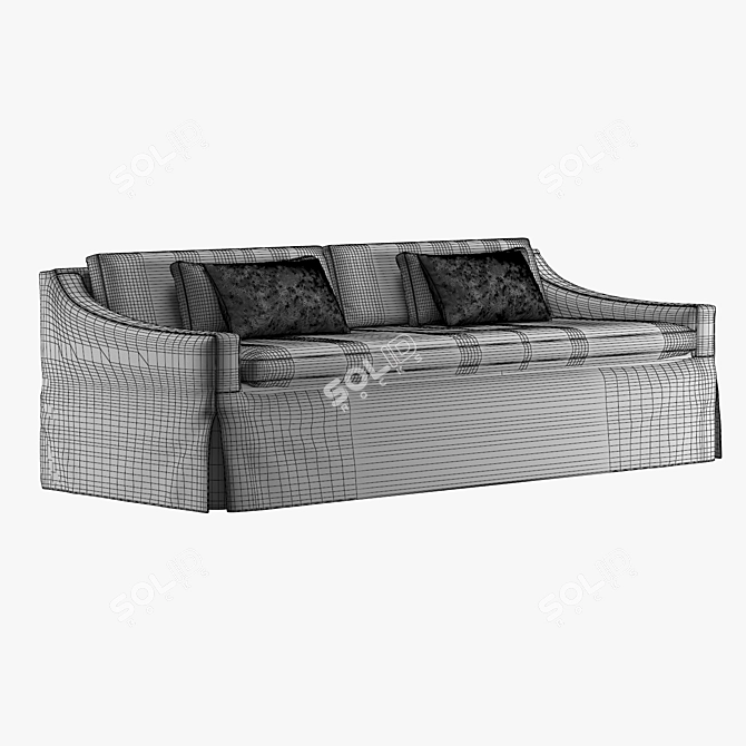 Elegant Belgian Classic Sofa - Comfortable European Style 3D model image 3