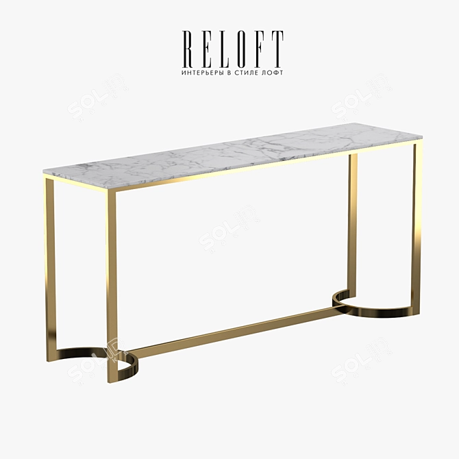 Luxury Loft-style Blanchard Console Table 3D model image 1