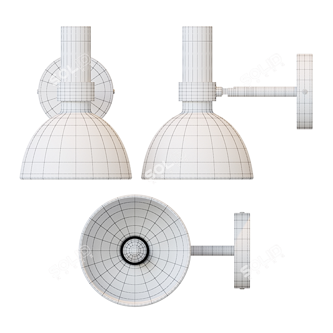 Elegant Nordic Style Wall Lamp 3D model image 3