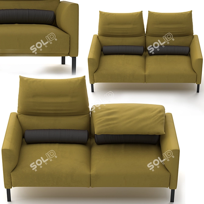 Avalanche 3-Seater Fabric Sofa 3D model image 2