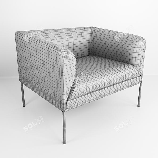 LIRO Leather Armchair - Gray 3D model image 3