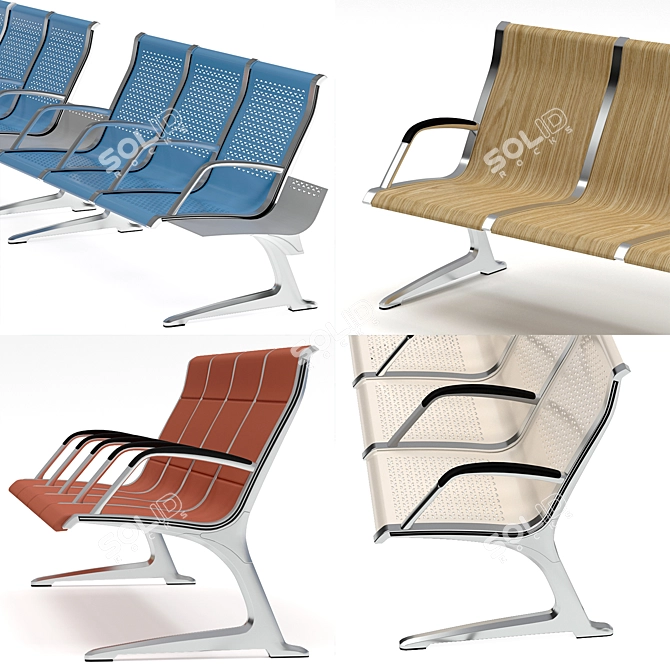 Modular Aluminum Bench: ACTIU Passport 3D model image 2