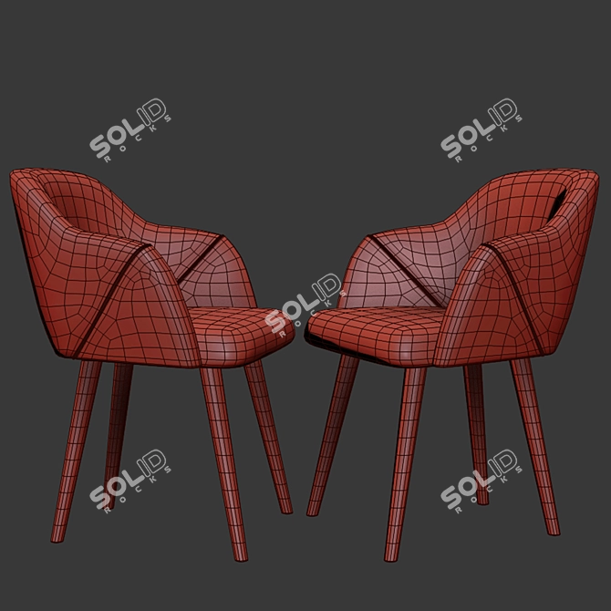 Elegant Creggan Dining Chair 3D model image 3