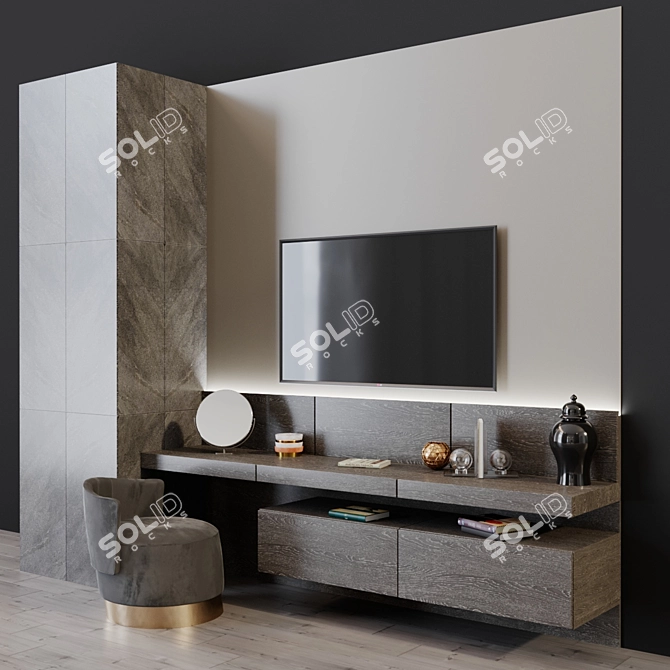 Title: Modern TV Set - Sleek Design & Advanced Features 3D model image 2